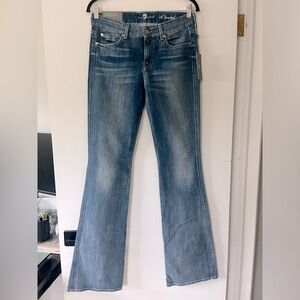 NWT 7‎ for All Mankind A Pocket Flare Jeans Blue Medium Wash Womens Size 28